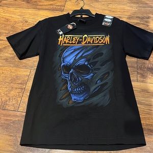 New Harley Davidson Mens Small Skull Shirt